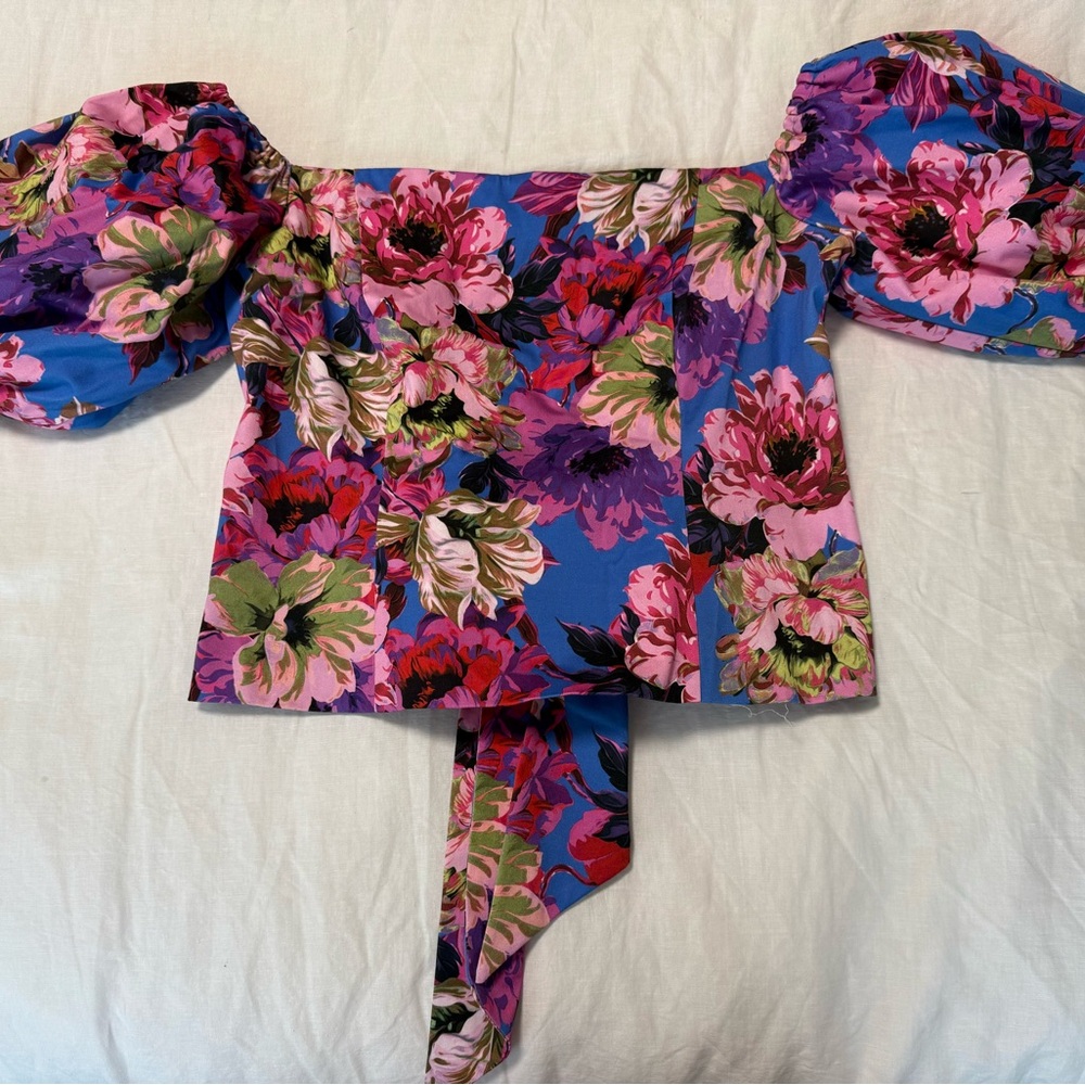 River Island Multicolor Floral Off-Shoulder Blouse